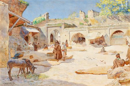 Joseph Kirkpatrick : The grain market in Tangier