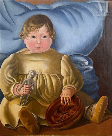 Nadia Benois : Portrait of Peter Ustinov, age 9 months (1922)