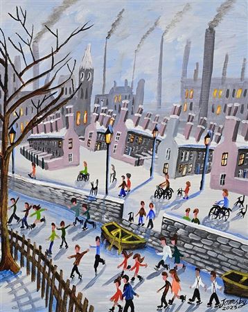 John Ormsby : Ice Skating on the Frozen River