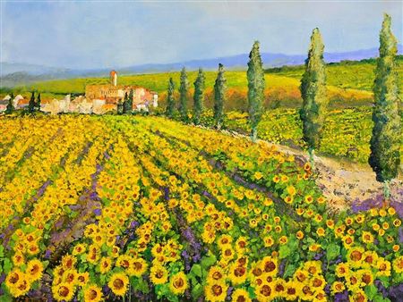 Graham Elliott : Fields of Sunflowers, St. Remy-de-Provence, France