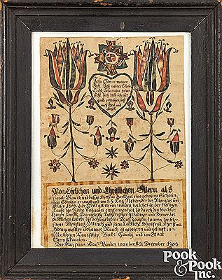 Martin Brechall : Fraktur for Jacob Rauch, dated 1803