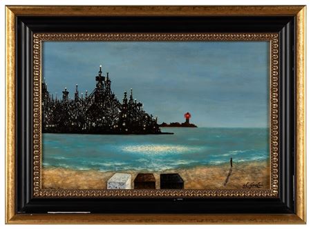 Claude Gozlan : Untitled. (Surrealistic Shore Scene)