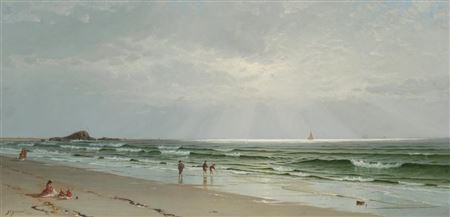 Alfred Thompson Bricher : Morning at Narragansett--The Turn of the Tide, 1871