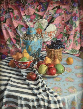 Boris Kaploun : 'Still Life with Fruit and Fan,' 1997