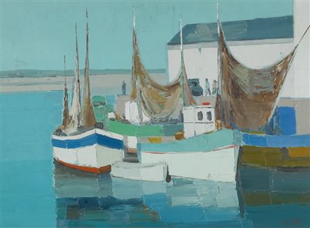 Pierre Palue : Bateaux de pêche aux Martigues