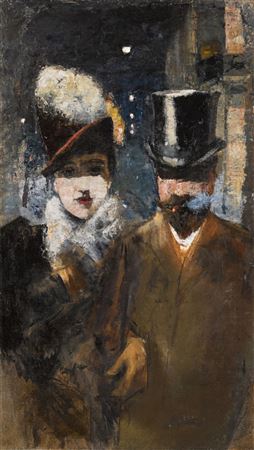 Lesser Ury : Dame und Herr, Unter den Linden (Lady and Gentleman, Unter den Linden)