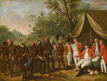 Agostino Brunias : Sir William Young Conducting a Treaty with the Black Caribs on the Island of St Vincent, 1773