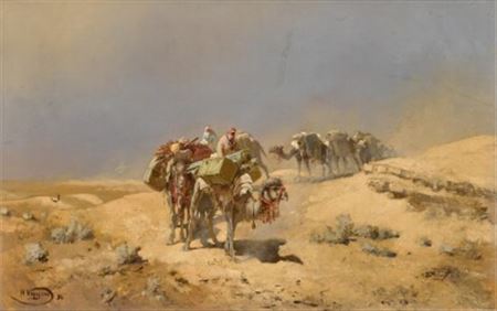 Nicolai Karazin : Caravan in the Desert