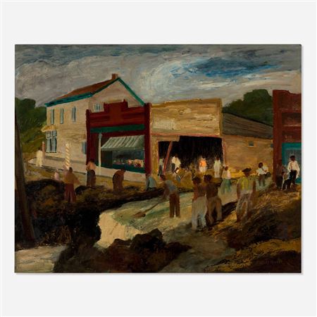 Morley Hicks : Flood on Main Street, Bayfield (Flash Flood) 1942-46