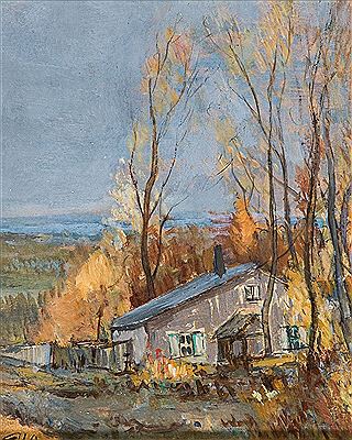 Ilya Semenovich Ostroukhov : House in an autumn landscape