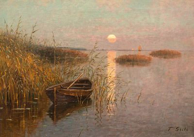 Fritz Grebe : Sonnenaufgang über dem Bodden