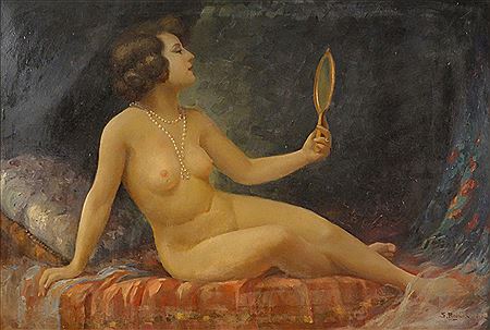 Samuel Bogdanovici : Nude with Mirror