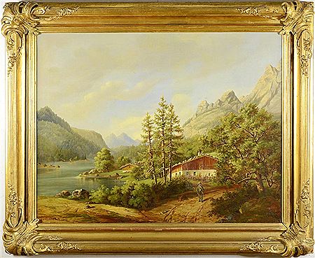 Franz Anton Feilhammer : ALPINE LANDSCAPE. 1865