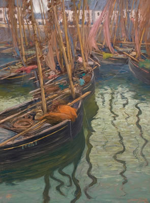 Charles Henry Fromuth : A Dock Harmony, Fishing Boats