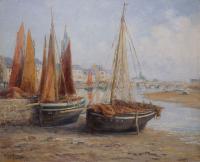 Emile Gauffriaud : VOILIERS A MAREE BASSE A AURAY