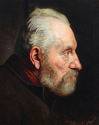 Ole Olsen : Portrait of an elderly gentleman seated en face to the right.