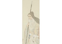 Kanzan Shimomura : Old wise man and Holy deer