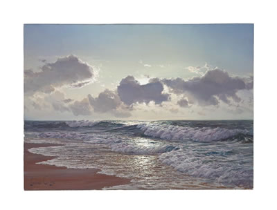 Leonard Lane : Sunrise over cresting waves