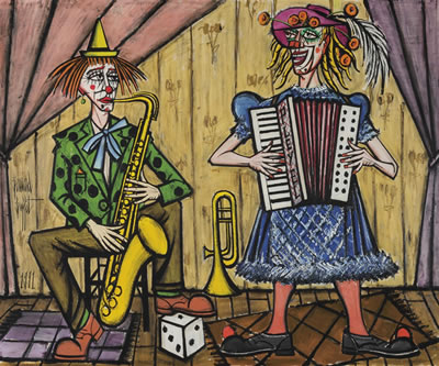 Bernard Buffet : Les clowns musiciens, le saxophoniste