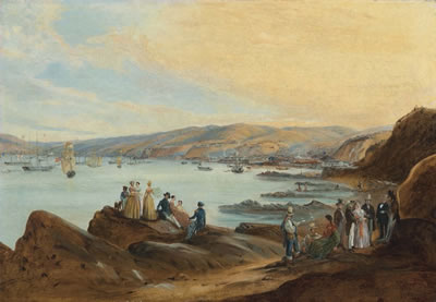 Johann Moritz Rugendas : The beach of El Membrillo, Valparaíso