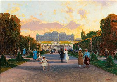 Heinrich Tomec : Sunday Walk in the Grounds of the Belvedere Palace