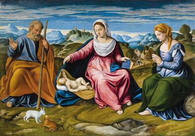 Girolamo Santacroce I : The Holy Family with Saint Mary Magdalene