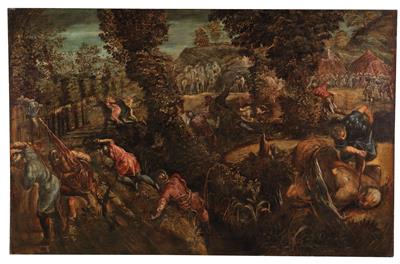 Jacopo Robusti Tintoretto : The Battle between the Philistines and the Israelites