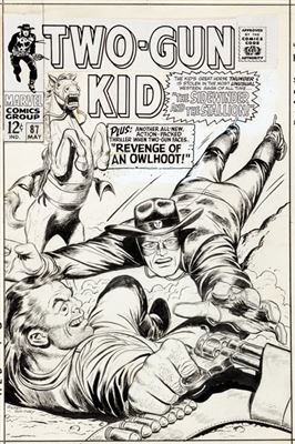 Ogden Whitney : Ogden Whitney Two-Gun Kid #87 Cover Original Art (Marvel, 1967)