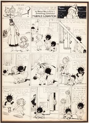 Grace Drayton : Grace Drayton Dolly Dimples Sunday Comic Strip Christmas-Themed Original Art (Grace G. Drayton, 1915)