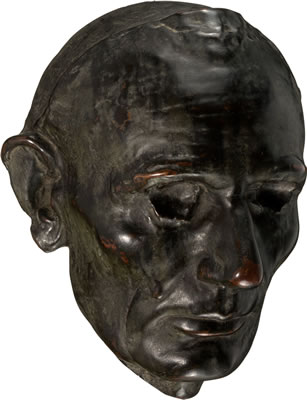 Leonard Volk : Abraham Lincoln:  life mask of the beardless Lincoln