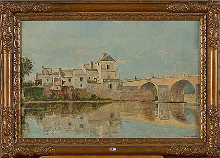 Charles Houben : 'Pont sur la Loire à Chinon'