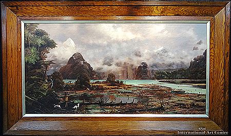 George E Pruden : Mitre Peak Milford Sound with Pheasant Shooter and Dogs