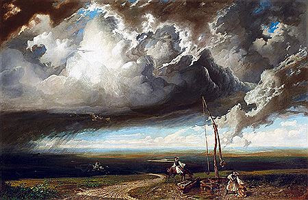 Karoly Telepy : Storm on the Puszta, 1846