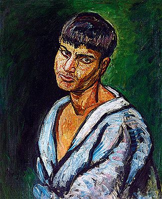 Bertalan Por : Boy in a Blue Shirt (Gipsy Boy), 1910