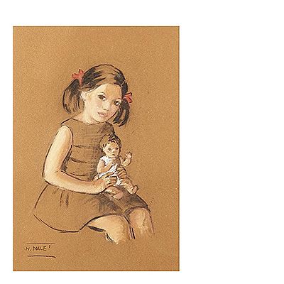 Merce Malet : Niña con muñeca