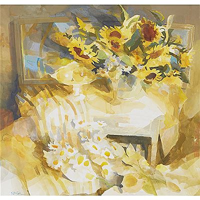 Hazel Nagl : STILL LIFE OF SUNFLOWERS