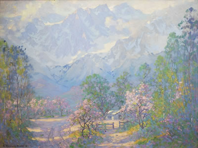 Harry Raymond Henry : 'Blossom Time, Mt. Langley, High Sierras'