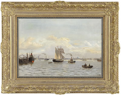 Christian Mollgaard : 'Harbor Scene'