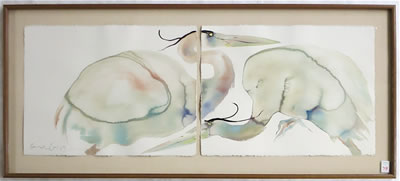 Carol Grigg : Herons (Diptych)