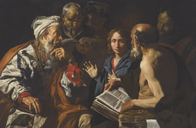 Matthias I Stomer : CHRIST DISPUTING WITH THE DOCTORS