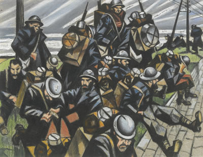 Christopher Nevinson : TROOPS RESTING