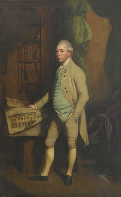 Thomas Beach : PORTRAIT OF WILLIAM, 6TH EARL OF CRAVEN, HOLDING THE BENHAM CASTLE PLAN