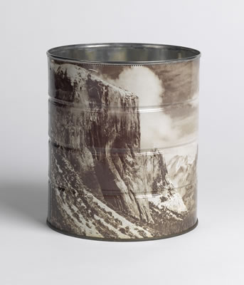 Ansel Easton Adams : Hills Brothers Coffee Can with a wraparound photomechanical reproduction of Winter Morning, Yosemite Valley, California