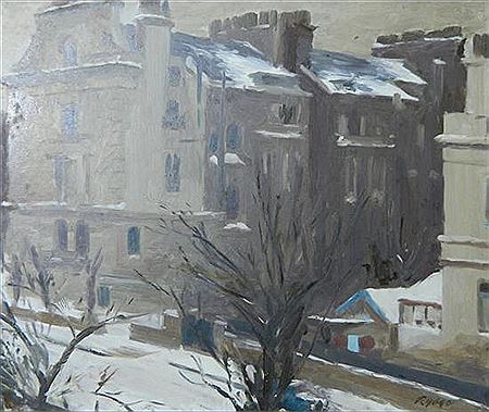 Albert Rydge : Snow in London, Notting Hill Gate, 1954