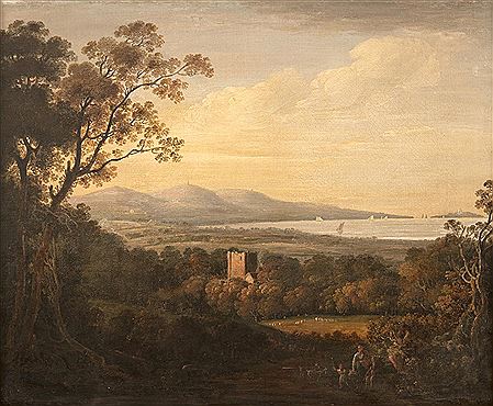 John Henry Campbell : A View of Shanganagh Castle, with Killiney beyond