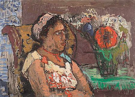 Otto Niemeyer-Holstein : Girl and flowers