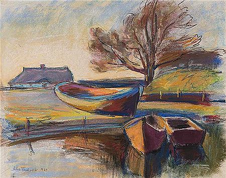 Herbert Tucholski : Boats on the bay