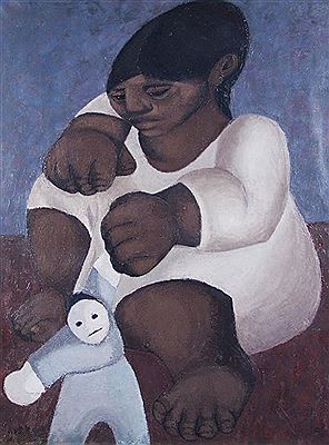 Juana Elena Diz : NIÑA CON MUÑECA