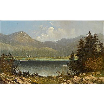 Alfred William Lambourne : Glimpse of Silver Lake, Cottonwood Canyon Utah