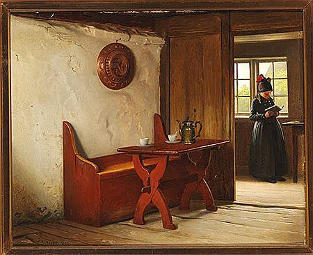 Johann Julius Exner : Expecting guests. Interior from Fanø.